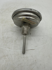 PIC Gauges B3B2-RR Bimetal Thermometer, 3" Dial, 50-550 F&C, 2.5" Stem, SS (New)