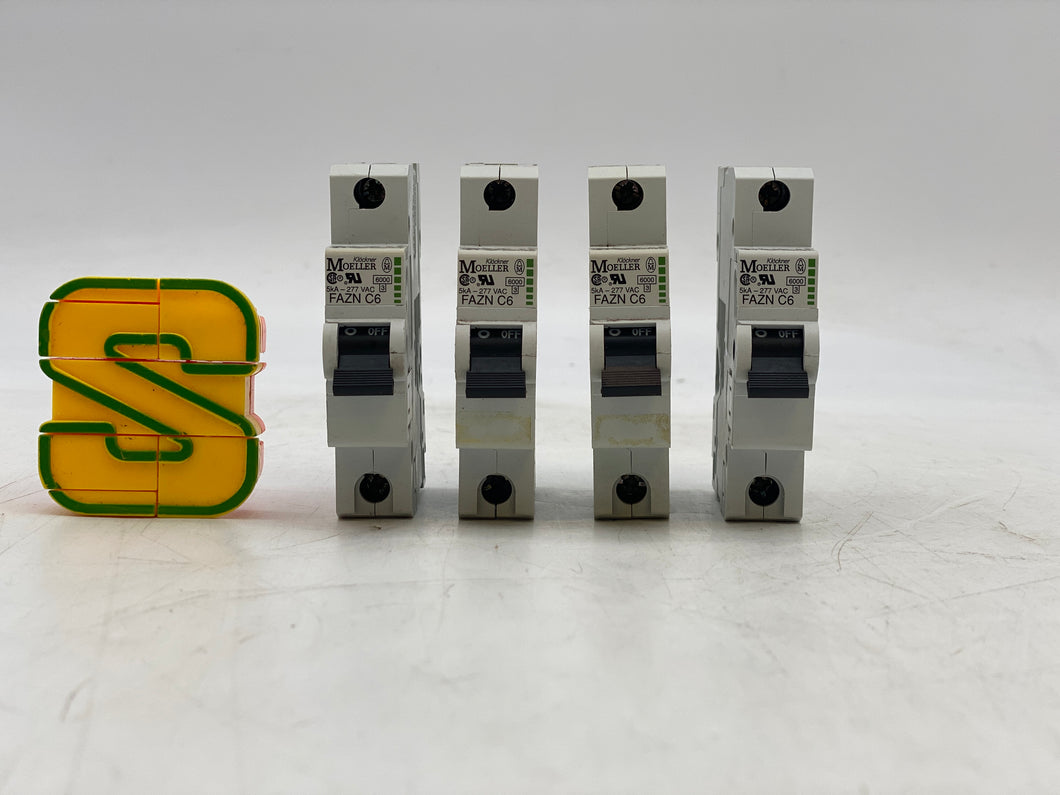 Klockner Moeller FAZN-C6 Circuit Breaker 6A 277VAC *Lot of (4)* (Used)