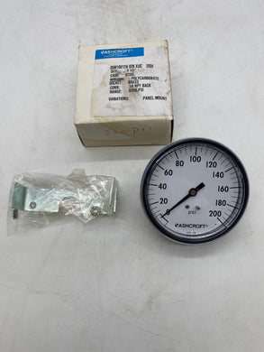 Ashcroft 35W1001TH-02B-XUC Pressure Gauge, 0-200PSI 3.5