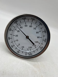 PIC Gauges B5A2-II Bimetal Thermometer Gauge, 5", 0-250°, 2.5" Stem, SS (New)
