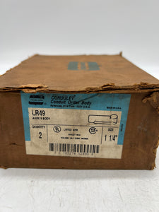 Crouse-Hinds LR49 Conduit Outlet Body w/ Cover 1-1/4" *Box of (2)* (Open Box)