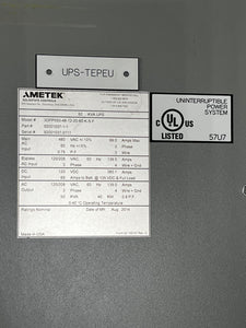 Ametek Solidstate Controls 92001037-1-1 3DPP050-48-12-20-60-K-S-F 50 KVA UPS (Used)