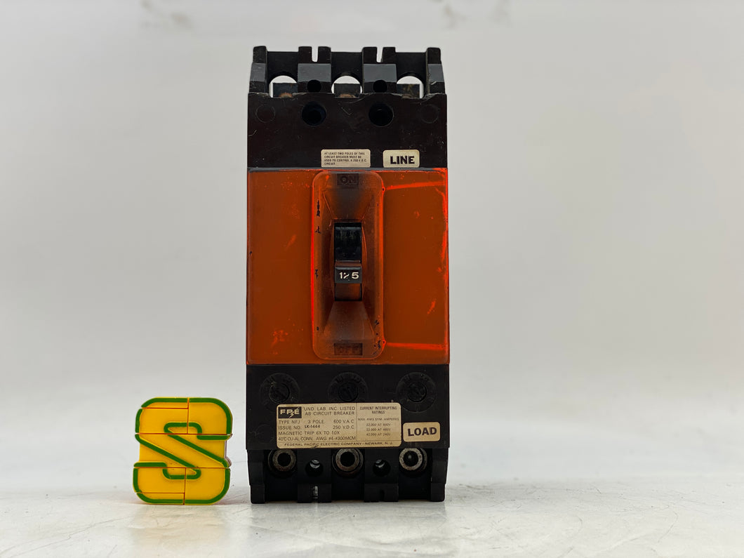 FPE TYPE NFJ Circuit Breaker 125A 3P 600VAC (Used)
