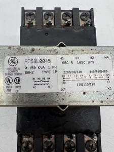GE 9T58L0045 Industrial Control Transformer, Single Phase, 0.150 kVA (Open Box)