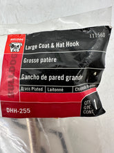 Load image into Gallery viewer, Bulldog 111560 DHH-255 Large Coat And Hat Hook, Polished Brass *Lot of (6) Hooks (New)
