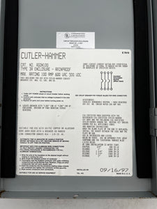 Cutler-Hammer RGDN100 Type 3R Enclosure w/ GC2060 60A Circuit Breaker (Used)