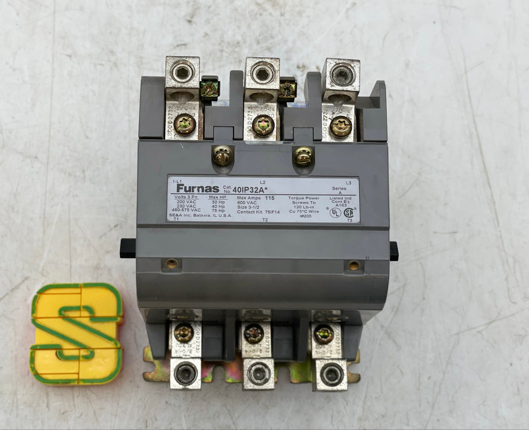 Siemens Furnas 40IP32AA Size 3-1/2 Contactor w/ 110-120/220-240VAC Coil (Used)