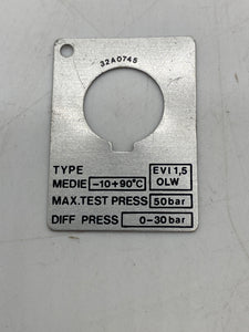 Danfoss 032U1205 EVI1.5 Valve, NC, Oil Air Water, 1/4” (Open Box)