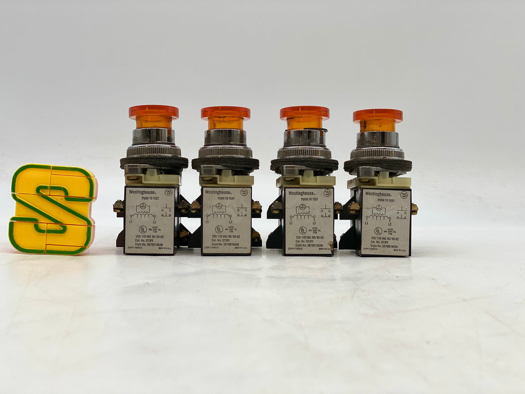 Westinghouse OT3PF Pushbutton Switch Amber Mushroom *Lot of (4)* (Used)