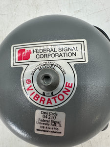 Federal Signal 504-120-1 A-4 Vibratone Bell, 4", Gray, 120VAC (Open Box)
