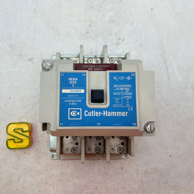 Cutler-Hammer CN15NN3A Size 4 Contactor w/ 120V Coil, 1NO 1NC Contacts (Used)