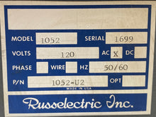 Load image into Gallery viewer, Russelectric Inc. 1052-U2 Model 1052 Sync Check Relay, 120VAC (Used)