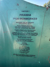 Load image into Gallery viewer, Piranha P-120 Ironworker 120 Ton Hydraulic Powered Unit w/ 3' Backgauge (Used)