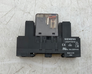 Siemens LZX:PT570024 Plug-In-Relay, 24VDC, 6A, w/ LZS:PT78740 Base (Used)