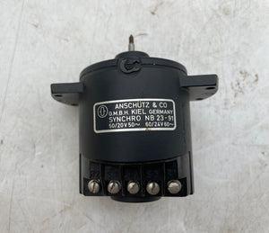 Anschutz NB23-91 Synchro Motor, 50/20VAC 50/60 Hz. 24VAC 60 Hz, (Used)