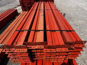 Pallet Rack Beam 96" x 4” 3-Stud Shield Teardrop *Lot of (40)* (Used)