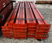 Load image into Gallery viewer, Pallet Rack Beam 96" x 4" 3-Stud New Style Teardrop *Lot of (39)* (Used)