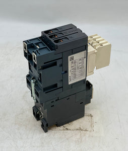Schneider Electric LC1D50AM7 Motor Starter, 50A, w/ LRD365 OLR, LADN22 (Used)