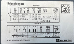 Schneider Electric LC1D50AM7 Motor Starter, 50A, w/ LRD365 OLR, LADN22 (Used)