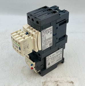 Schneider Electric LC1D65AM7 Motor Starter w/ LRD365 OLR, LADN22 (Used)