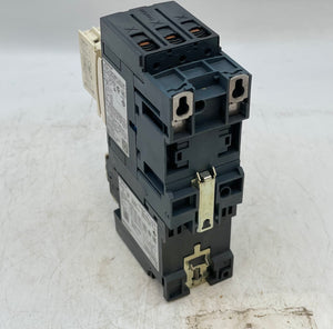 Schneider Electric LC1D65AM7 Motor Starter w/ LRD365 OLR, LADN22 (Used)