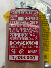Load image into Gallery viewer, Watts 40XL-5 Temperature &amp; Pressure Relief Valve, M15, 3/4&quot; NPT (Open Box)