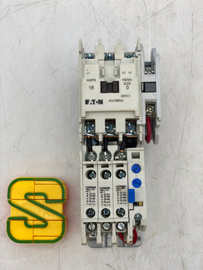 Eaton AN16BN0 C1 Motor Starter 600VAC 3-P 18A NEMA 0 W./ OL Relay (Used)