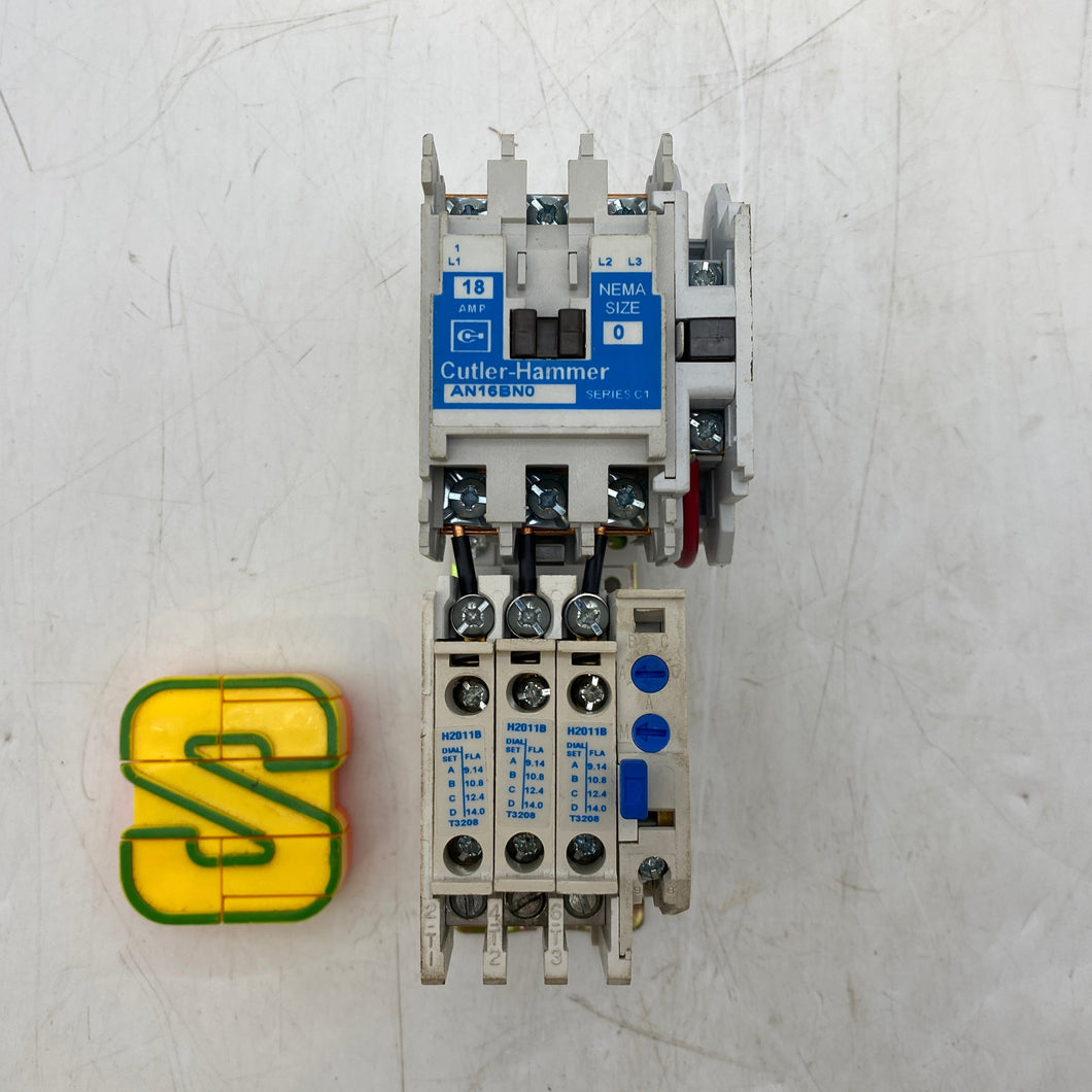 Cutler-Hammer AN16BN0 C1 Motor Starter 600VAC 3-P 18A NEMA 0 w/ OL Relay (Used)