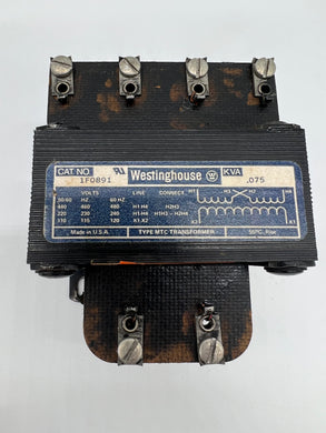 Westinghouse 1F0891 Control Power Transformer, Type MTC, .075 KVA (Used)
