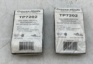 Cooper Crouse-Hinds TP7202 1-Gang Weatherproof Recept/Switch Cover *Lot of (2)* (New)
