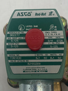 ASCO 8210G009 Red-Hat Shutoff Valve, 3/4" (Open Box)