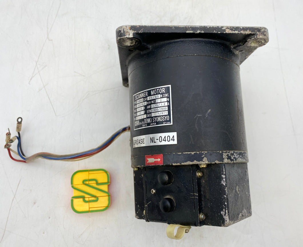 Denki Syokosyo 73-M506 Scanner Motor 110VAC 1.75./1.2A 2-P 2900/1500RPM (Used)