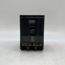 Load image into Gallery viewer, Square D Q0380 Circuit Breaker 80A 240VAC 10kA 3-Pole HACR Type (Used)