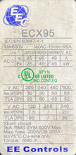 Load image into Gallery viewer, EEC Controls ECX95 AC Contactor, 95A, 600V Max W./ ECX Overload Relay (Used)