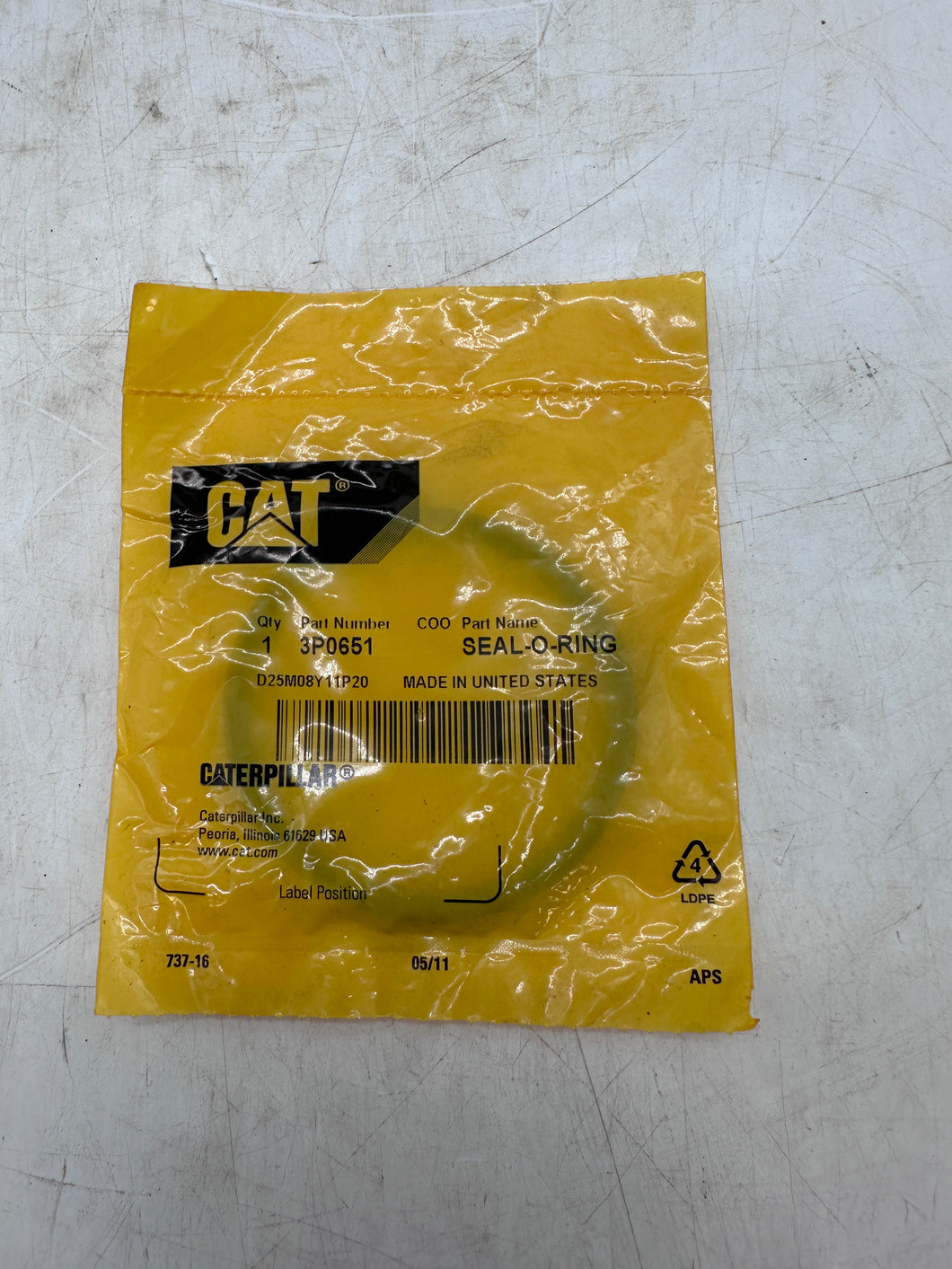 Caterpillar 3P-0651 OEM O-Ring, 5.33 x 59.69mm 75A FKM *Lot of (8)* (New)