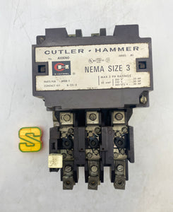 Cutler-Hammer A10EN0 Motor Starter NEMA Size 3 208V/60Hz Coil (Used)