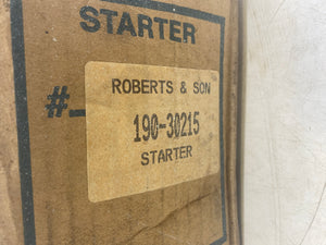 Roberts & Son 190-30215 Starter, Reman. Denso OSGR (Open Box)