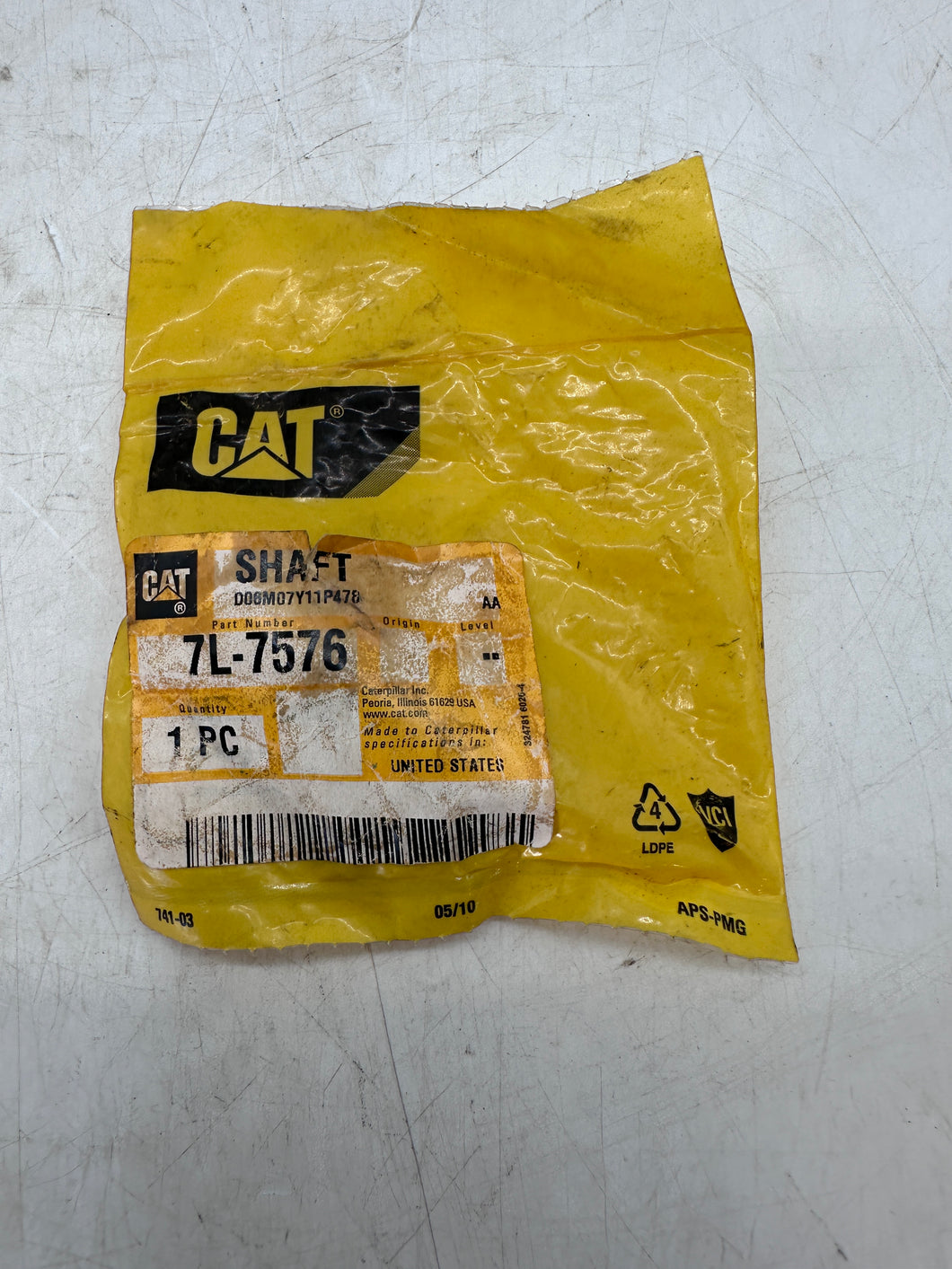 Caterpillar 7L-7576 Fuel Transfer Pump Drive Shaft, 19.05mm (New)