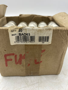 Cooper-Bussmann BA063 Low Voltage British Standard Fuse, 63A *Box of (20)* (Open Box)