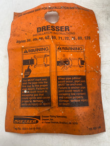 Dresser 0038-9037-011 Style 38 4” (4.5") Steel Pipe Coupling, No Gaskets *Lot of (2)* (Used)
