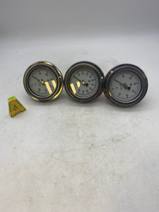 McDaniel Controls Pressure Gauges, 60/100/300 PSI, 1/2" MNPT, 316SS *Lot of (3)* (Used)