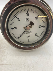 McDaniel Controls Pressure Gauges, 60/100/300 PSI, 1/2" MNPT, 316SS *Lot of (3)* (Used)