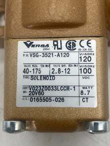 Versa VSG-3521-A120 Pneumatic Directional Valve, Brass (Open Box)