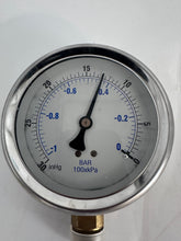 Load image into Gallery viewer, PIC Gauges 201L-402A Vacuum Gauge, -30-0 PSI / -1-0Bar, Liq Fill, 4" Dial (New)