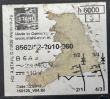 Load image into Gallery viewer, Stahl 8562/52-2010-060 Circuit Breaker 6A 230/400VAC 110VDC 2-P (Used)