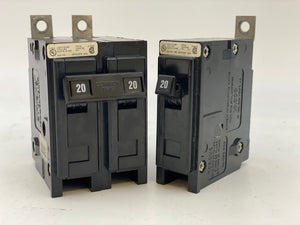 Cutler-Hammer Quicklag 120/240VAC 20A 1-P & 2-P Typ BA Circuit Breakers (Used)