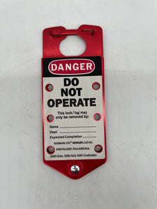 Brady 22075-R Alum Labeled Lockout Hasp, 1.5" Open Size 6 Padlocks *Box of (5)* (Open Box)