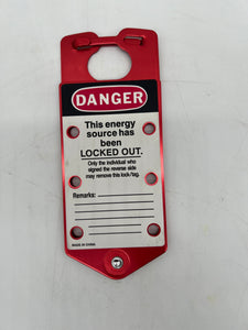 Brady 22075-R Alum Labeled Lockout Hasp, 1.5" Open Size 6 Padlocks *Box of (5)* (Open Box)