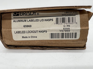 Brady 22075-R Alum Labeled Lockout Hasp, 1.5" Open Size 6 Padlocks *Box of (5)* (Open Box)