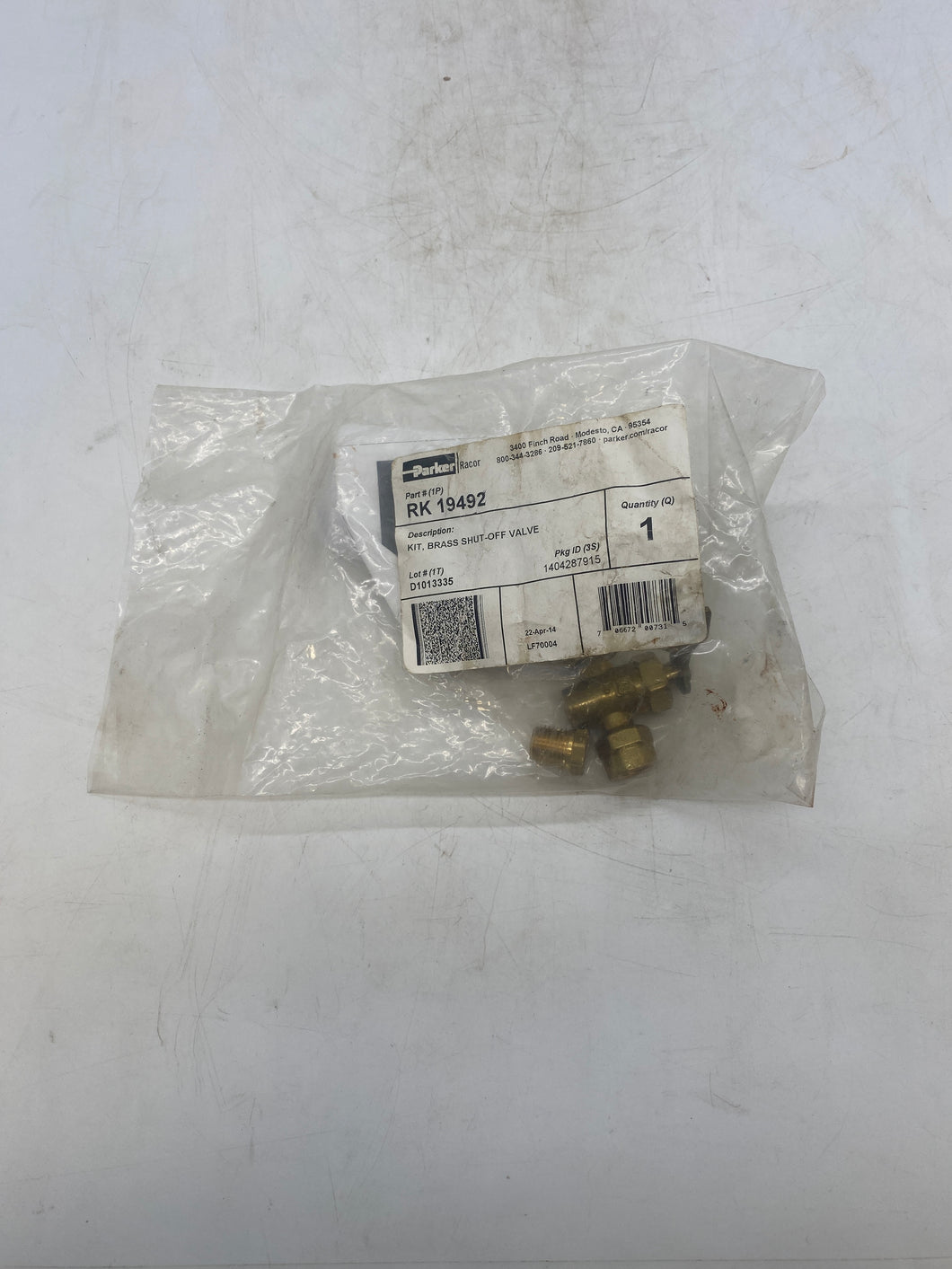Parker Racor RK 19492 Brass Marine Fuel Filter Drain Shut Off Valve 1/4